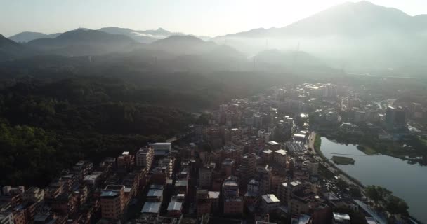 Flygfoto Över Urban Landskap Shenzhen Stad Kina — Stockvideo