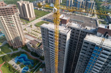 Çin 'deki inşaat alanının havadan görünüşü