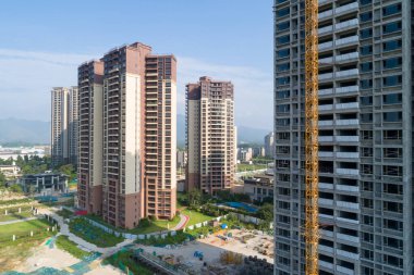 Çin 'deki inşaat alanının havadan görünüşü