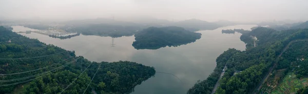 Αεροφωτογραφία Του Τοπίου Στην Πόλη Shenzhen Κίνα — Φωτογραφία Αρχείου