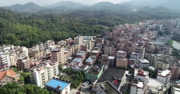 Vista Aérea Del Paisaje Urbano Del Pueblo Ciudad Shenzhen China — Vídeos de Stock