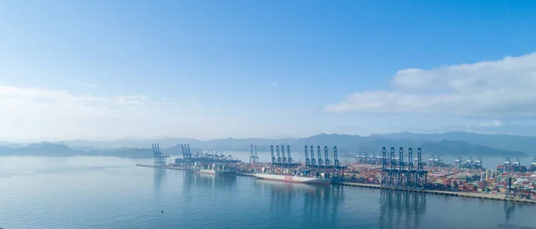 Shenzhen China Circa 2022 Aerial Footage Container Ship Yantian Port — Stock Photo, Image
