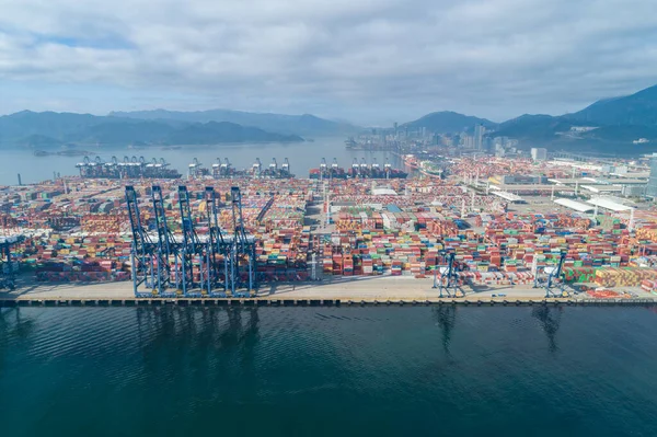 Shenzhen China 2022 Luftaufnahmen Von Containerschiffen Hafen Von Yantian Der — Stockfoto