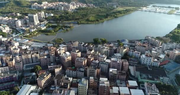 Воздушный Вид Город Современной Архитектурой — стоковое видео