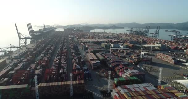 Vista Aérea Terminal Contenedores Yantian Ciudad Shenzhen China — Vídeo de stock