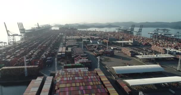 Vista Aérea Terminal Contenedores Yantian Ciudad Shenzhen China — Vídeos de Stock