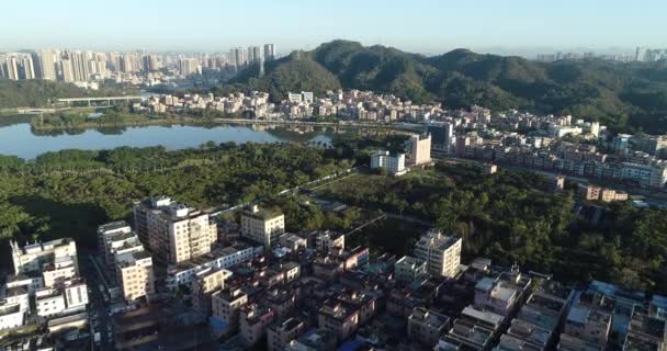 Vue Aérienne Dans Ville Shenzhen Chine — Video