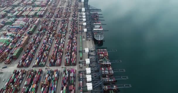 Vista Aérea Terminal Contenedores Yantian Ciudad Shenzhen China — Vídeos de Stock