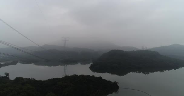Beautiful Landscape River Foggy Day — Vídeo de stock