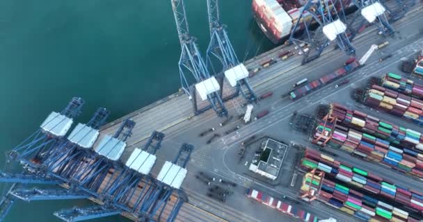 Luchtfoto Van Yantian Container Terminal Shenzhen Stad China — Stockvideo