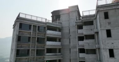 Shenzhen, Çin 'deki inşaat alanının havadan görünüşü