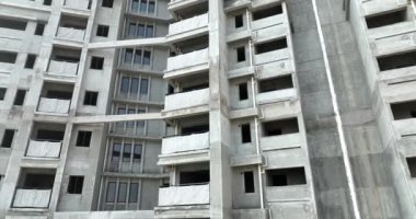 Çin 'deki çok katlı apartman inşaatının havadan görüntüsü