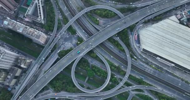 Vue Aérienne Des Routes Ville Jour — Video