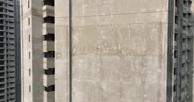 Çin 'deki çok katlı apartman inşaatının havadan görüntüsü