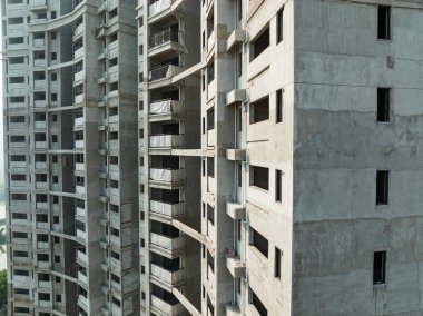 Çin 'deki çok katlı apartman inşaatının havadan görüntüsü