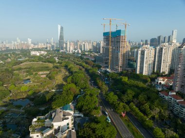 Shenzhen şehrinin havadan manzarası, Çin