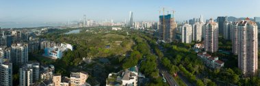 Shenzhen şehrinin havadan manzarası, Çin