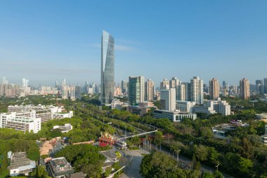 Shenzhen şehrinin havadan manzarası, Çin