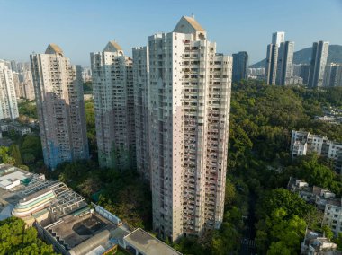 Shenzhen şehrinin havadan manzarası, Çin