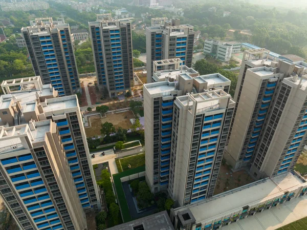 Vista Aérea Del Sitio Construcción Apartamentos Varios Pisos China —  Fotos de Stock
