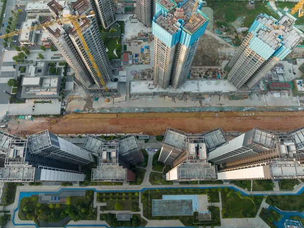 Luftaufnahme Einer Mehrstöckigen Wohnungsbaustelle China — Stockfoto