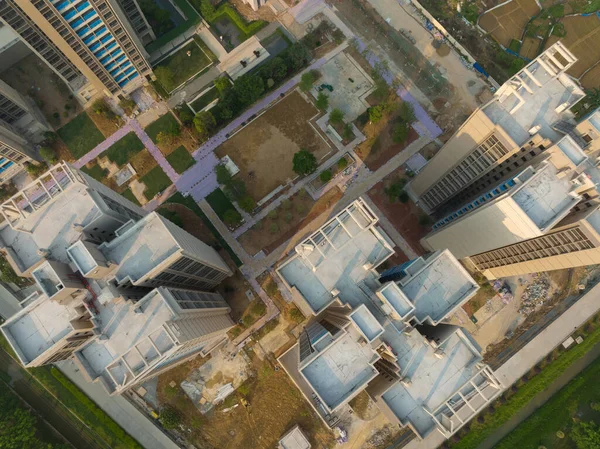 Luftaufnahme Einer Mehrstöckigen Wohnungsbaustelle China — Stockfoto