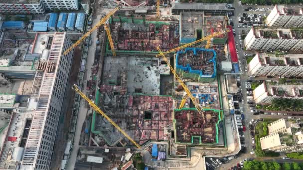 深圳市建筑工地景观的空中景观 — 图库视频影像