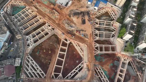 Aerial View Landscape Construction Site Shenzhen China — Vídeo de Stock