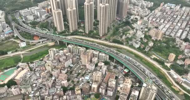 Aerial View Landscape Shenzhen China — стоковое видео