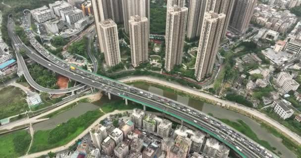 Aerial View Landscape Shenzhen China — Video