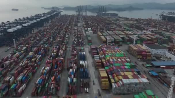 Vista Aerea Del Terminal Container Yantiano Nella Città Shenzhen Cina — Video Stock