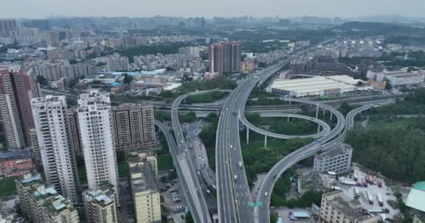 Modern City Buildings Roads Shenzhen City China — Stockvideo