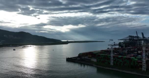 Vista Aérea Terminal Contêineres Yantian Cidade Shenzhen China — Vídeo de Stock