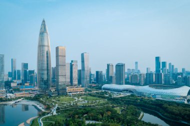 Shenzhen şehrinin havadan manzarası, Çin