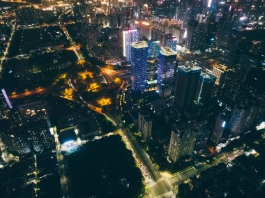 Shenzhen şehrinin havadan manzarası, Çin