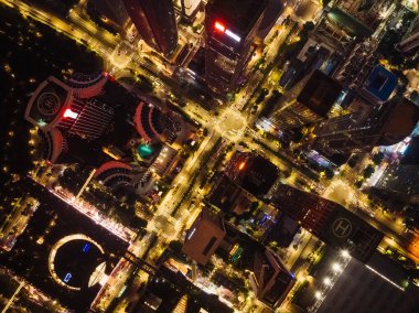 Shenzhen City, Çin 'de gece hava manzarası