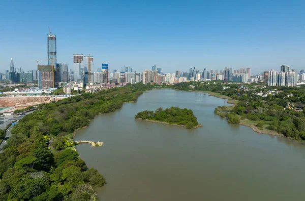 Aerial View Landscape Shenzhen China — Foto Stock