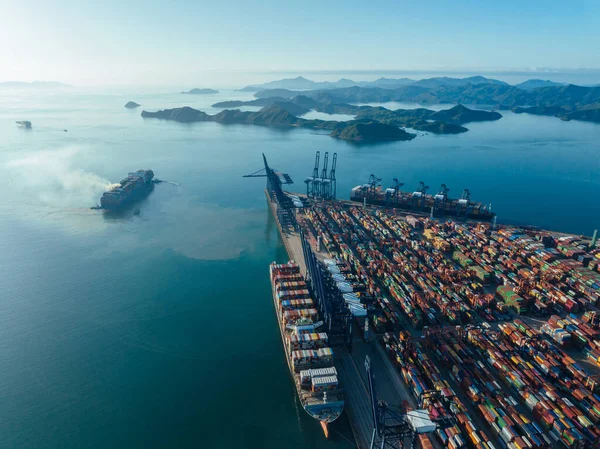 Aerial View Container Terminal — Stock Photo, Image