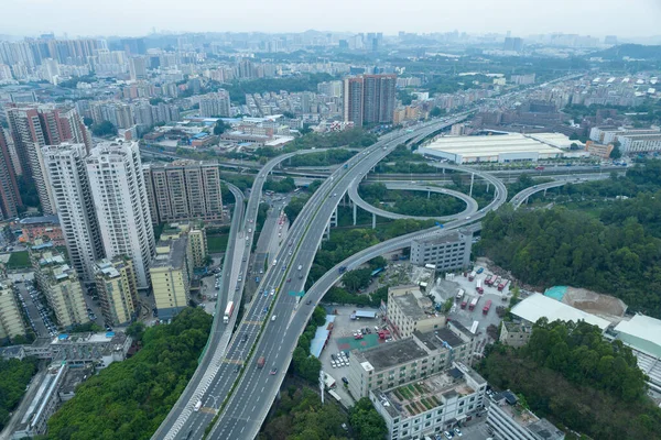 Luchtfoto Van Landschap Shenzhen Stad China — Stockfoto