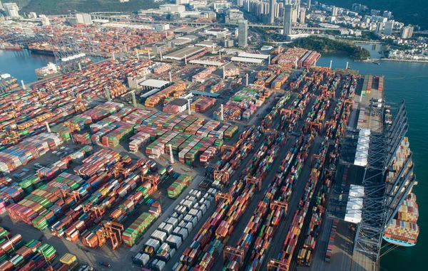 Shenzhen China Circa 2022 Vista Aérea Terminal Internacional Contêineres Yantian — Fotografia de Stock