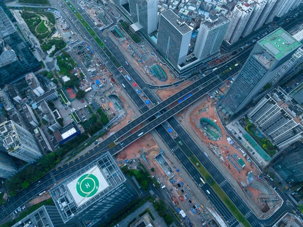 Luchtfoto Van Stadsgezicht Shenzhen Stad China — Stockfoto
