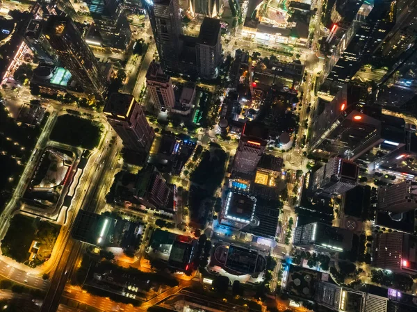 Vista Aérea Paisagem Noite Cidade Shenzhen China — Fotografia de Stock