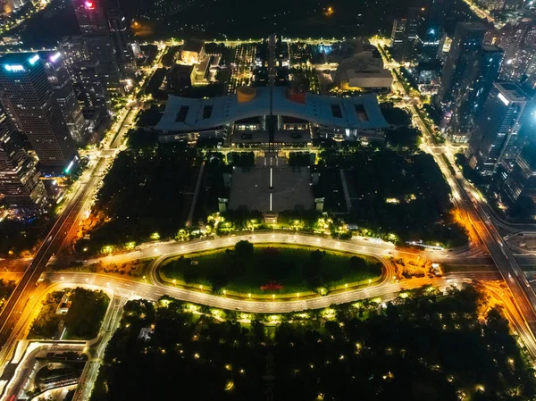 Aerial View Landscape Night Shenzhen City China — Stock Photo, Image