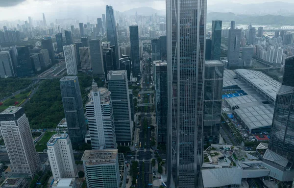 Vista Aérea Del Paisaje Del Centro Ciudad Shenzhen China —  Fotos de Stock