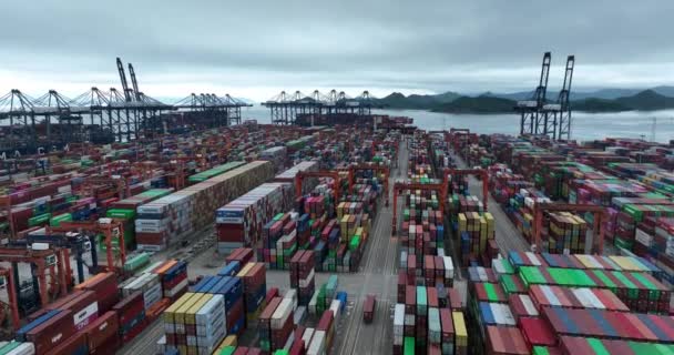 Vista Aérea Terminal Contêineres Yantian Cidade Shenzhen China — Vídeo de Stock