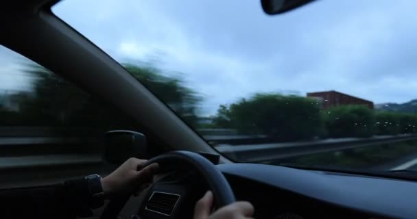 Imágenes Del Coche Conduciendo Carretera — Vídeo de stock