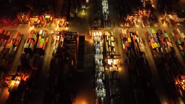 Çin Shenzhen Şehrindeki Yantian Konteyner Terminalinin Hava Görüntüsü — Stok video