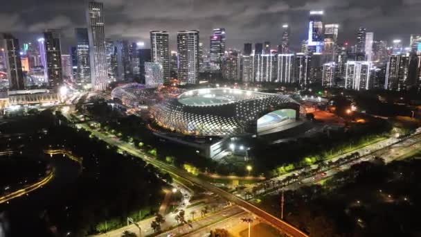 Beautiful Cityscape Modern Night City — Stock Video