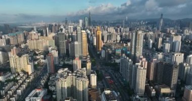 Modern Asya şehrinin havadan görünüşü