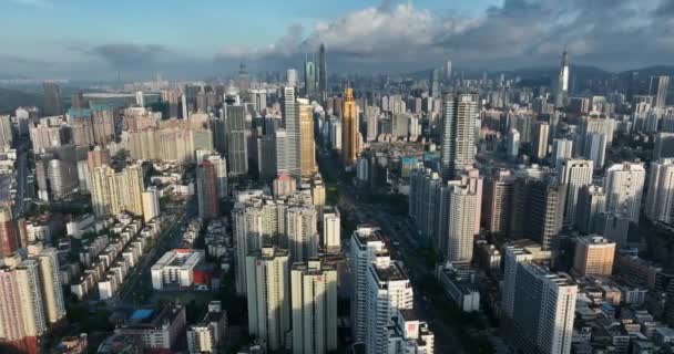 Letecký Pohled Moderní Asijské Město — Stock video